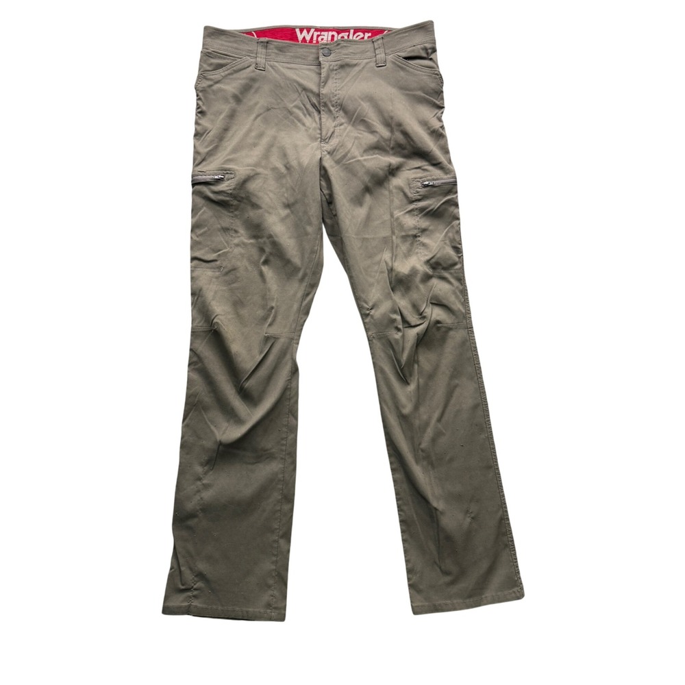 Wrangler Outdoor Cargo Pants Mens 36x32 Brown Stretch Vented Workwear